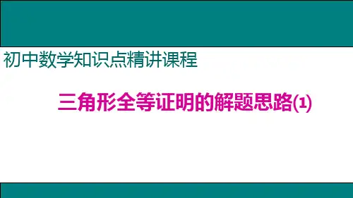 三角形全等证明的解题思路课件PPT
