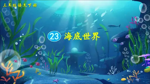 (新)部编版三年级语文下册第23课《海底世界》精美课件