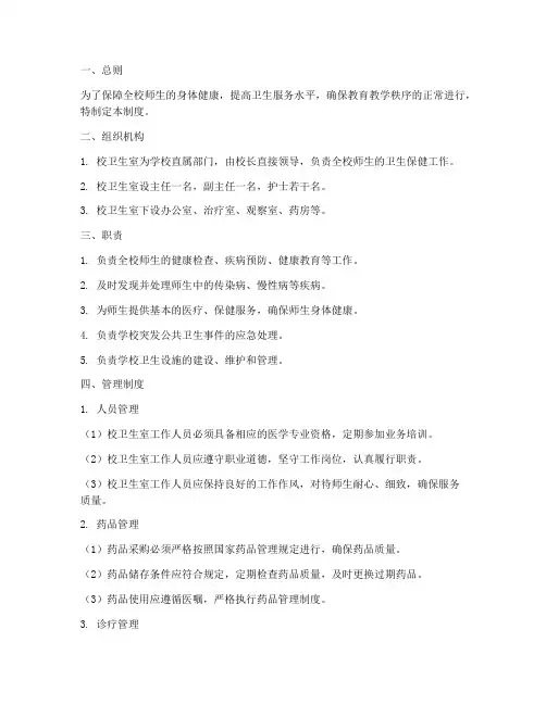 校卫生室管理制度