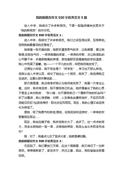 我的新朋友作文500字优秀范文5篇