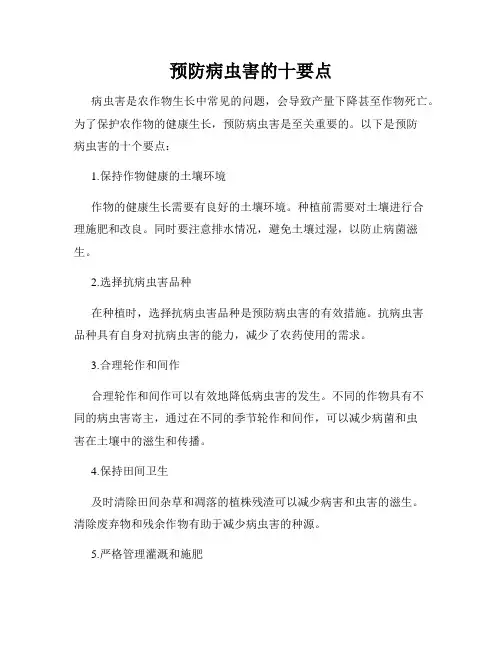 预防病虫害的十要点