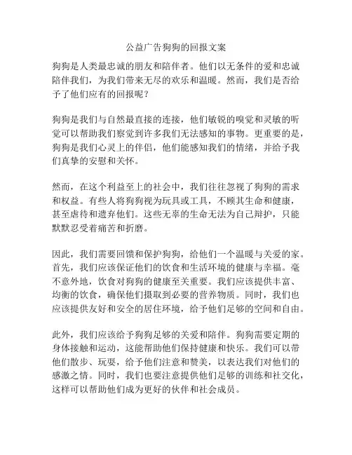 公益广告狗狗的回报文案