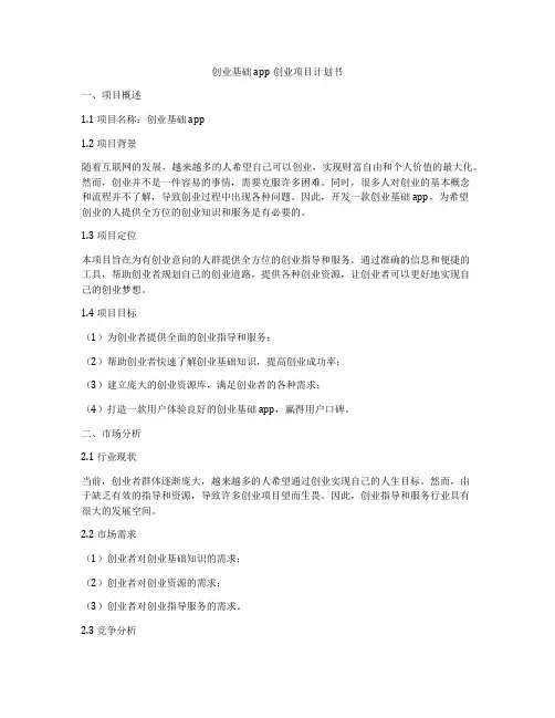 创业基础app创业项目计划书