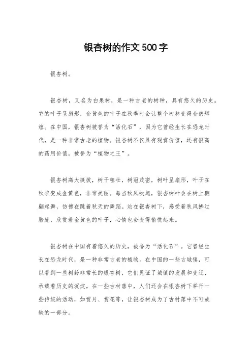 银杏树的作文500字