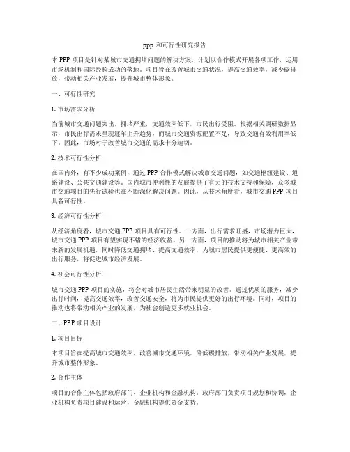 ppp和可行性研究报告