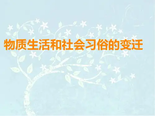 第11课物质生活和社会习俗的变迁