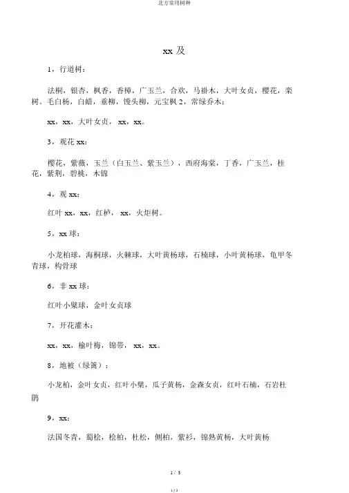 北方常用树种