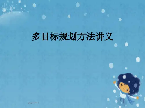 多目标规划方法讲义