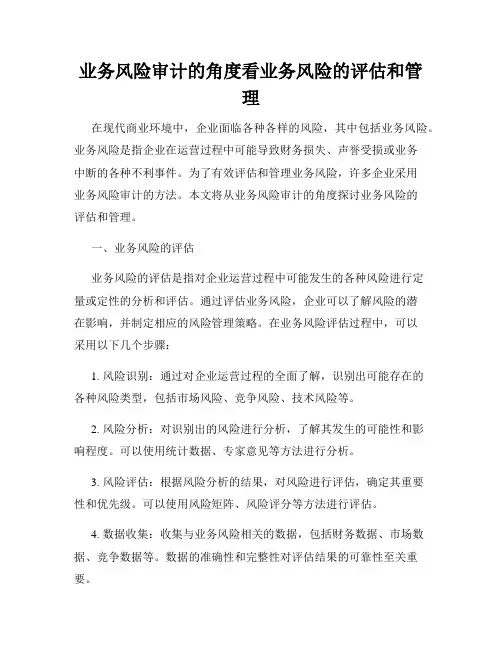 业务风险审计的角度看业务风险的评估和管理