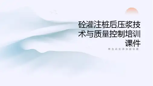 砼灌注桩后压浆技术与质量控制培训课件