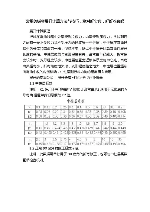 常用的钣金展开计算方法与技巧，绝对好宝典，好好收藏吧