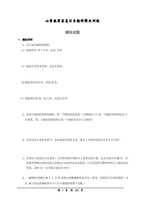【数学】小升初总复习数学归类讲解及训练(含答案)