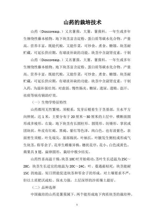 山药的栽培技术