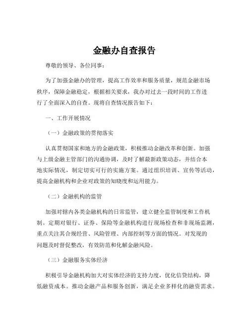 金融办自查报告