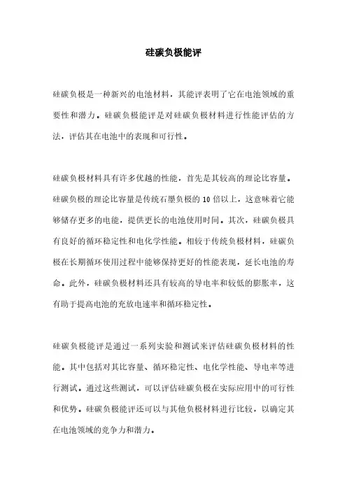 硅碳负极能评