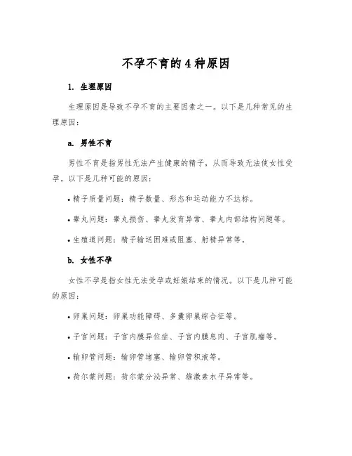 不孕不育的4种原因