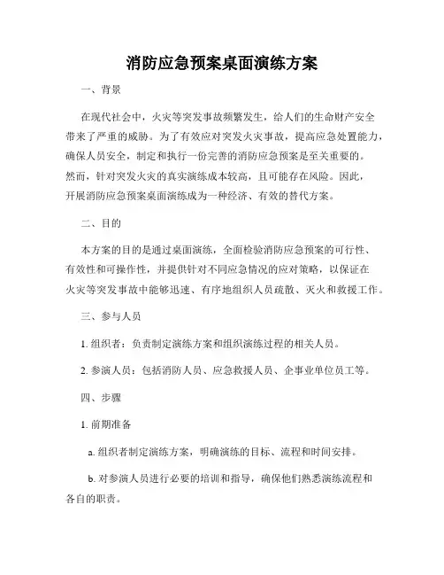 消防应急预案桌面演练方案
