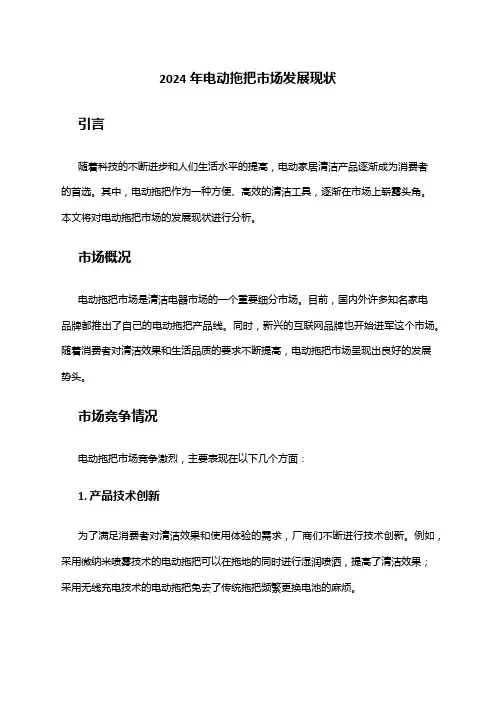 2024年电动拖把市场发展现状