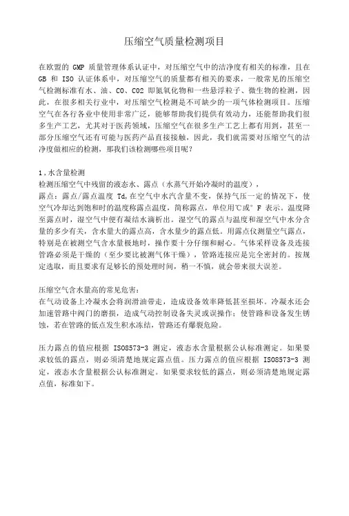 压缩空气质量检测项目-精品