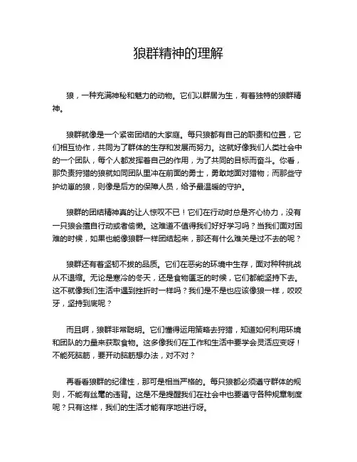 狼群精神的理解
