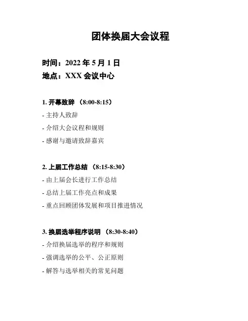 团体换届大会议程