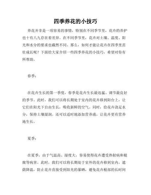 四季养花的小技巧