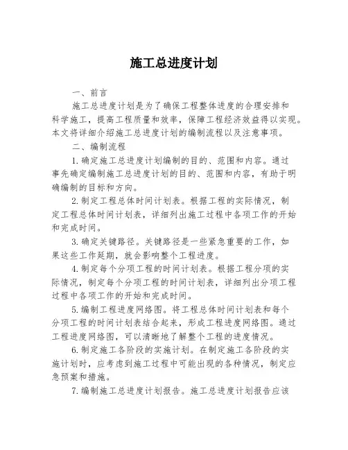 施工总进度计划