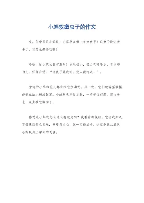 小蚂蚁搬虫子的作文