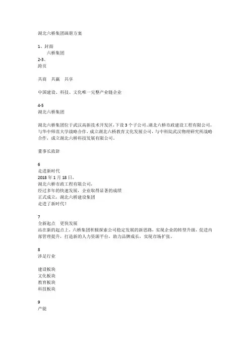 湖北六桥集团画册提案
