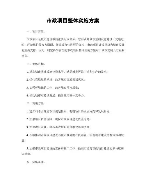 市政项目整体实施方案