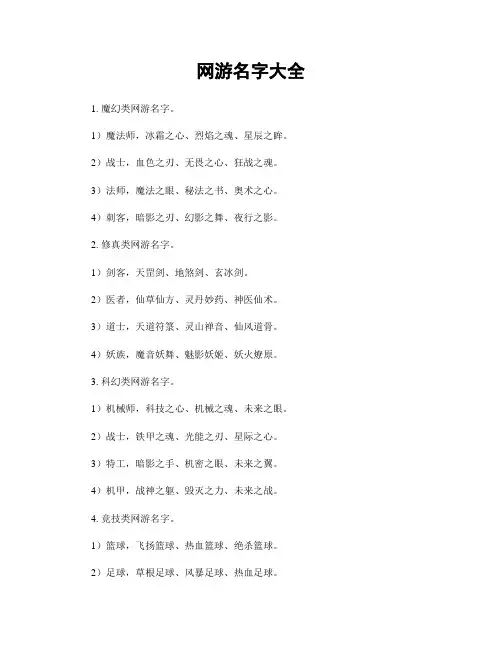 网游名字大全