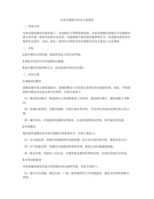 市容市貌提升活动方案策划