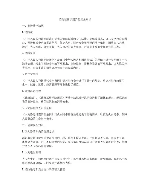 消防法律法规消防安全知识