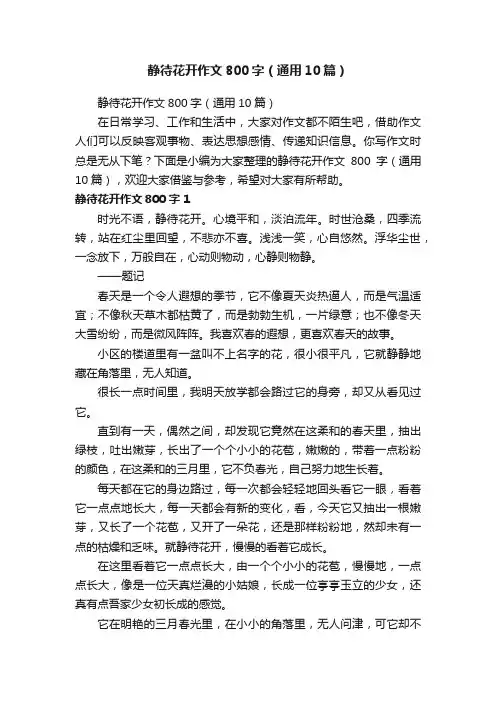 静待花开作文800字（通用10篇）