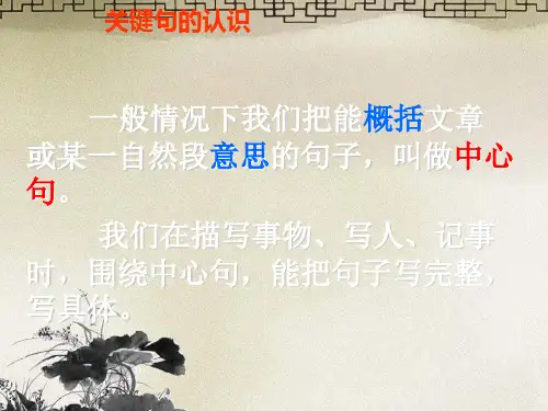 三年级抓关键句概括段意