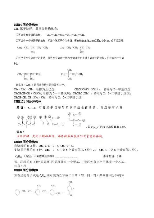 C6H14同分异构体
