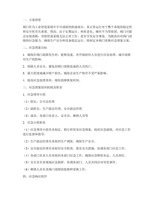 阀门更换应急预案方案范文