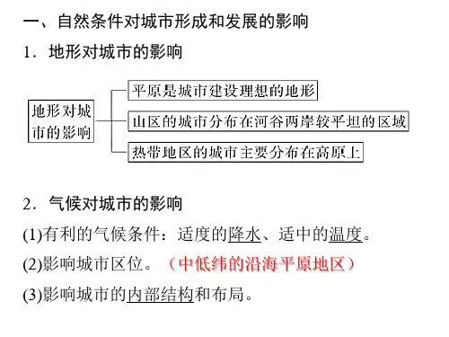 高中地理自然条件对城市和交通线路的影响