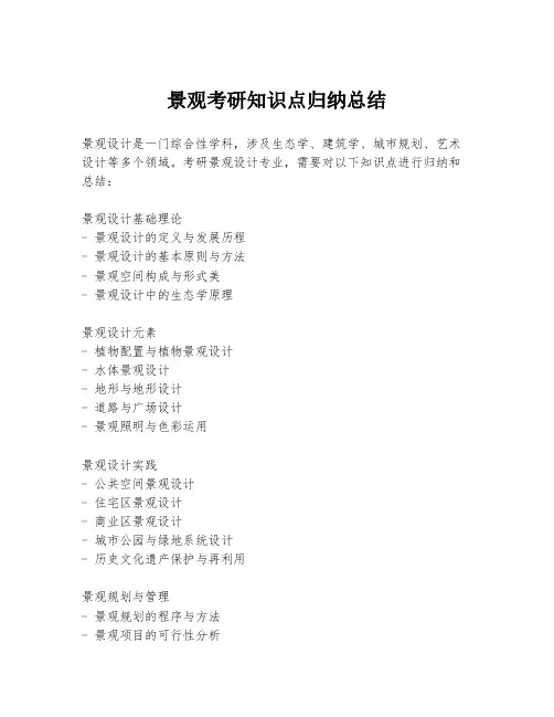 景观考研知识点归纳总结