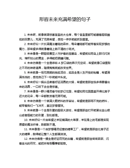 形容未来充满希望的句子
