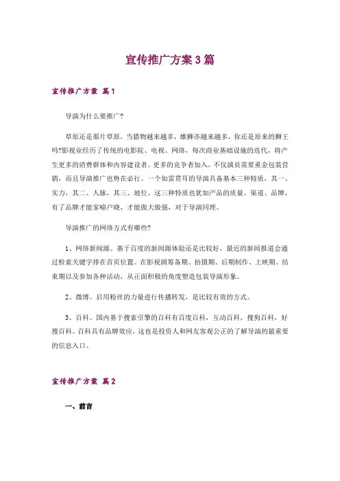 宣传推广方案3篇