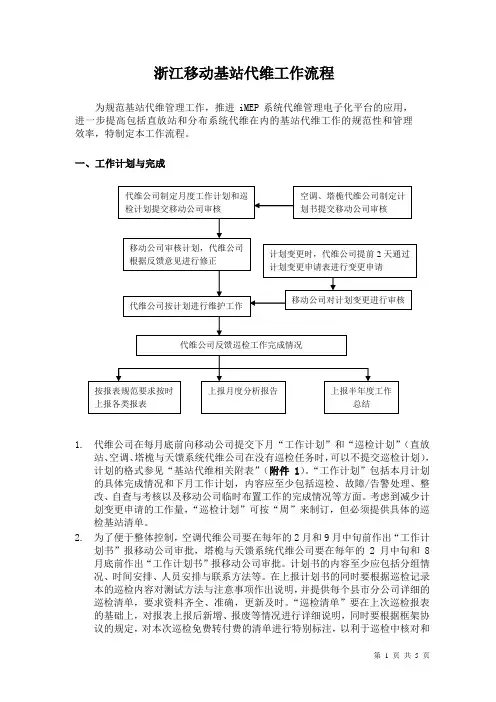 浙江移动基站代维工作流程
