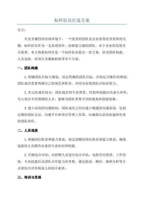 标杆队伍打造方案
