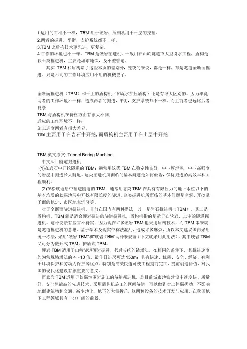 TBM和盾构的区别