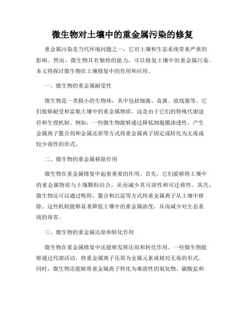 微生物对土壤中的重金属污染的修复