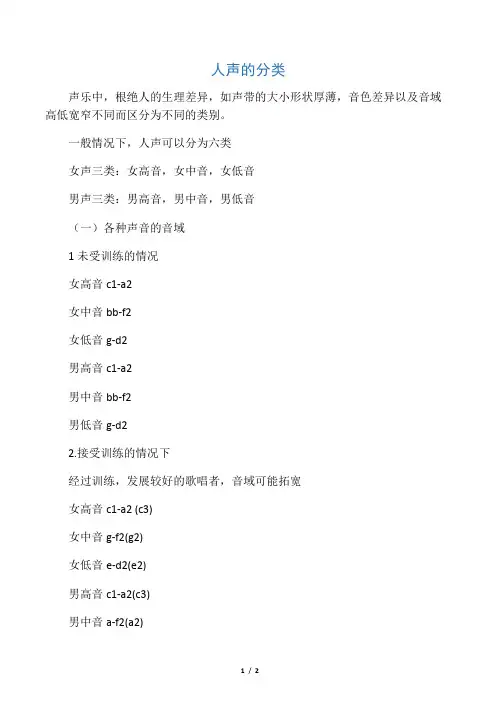 人声的分类