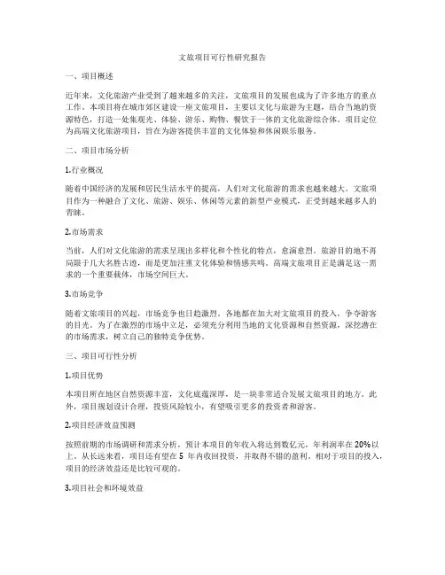 文旅项目可行性研究报告