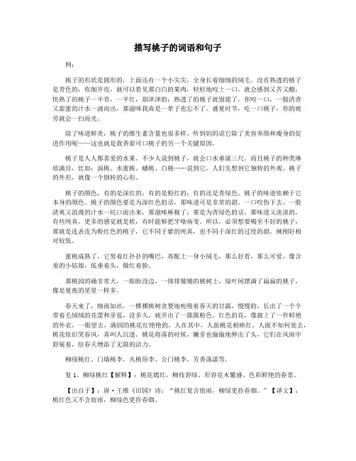 描写桃子的词语和句子