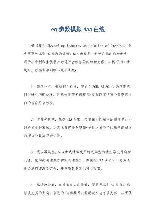 eq参数模拟riaa曲线
