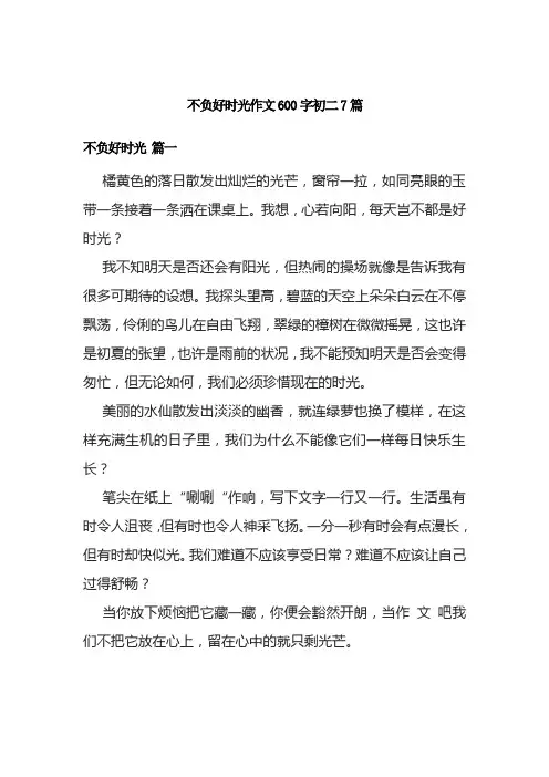 不负好时光作文600字初二7篇